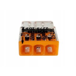 10 x Szybkozłączka kostka WAGO 3-torowa na drut 3x0,5mm-2,5mm zaciskowa