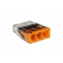 10 x Szybkozłączka kostka WAGO 3-torowa na drut 3x0,5mm-2,5mm zaciskowa
