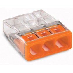 10 x Szybkozłączka kostka WAGO 3-torowa na drut 3x0,5mm-2,5mm zaciskowa