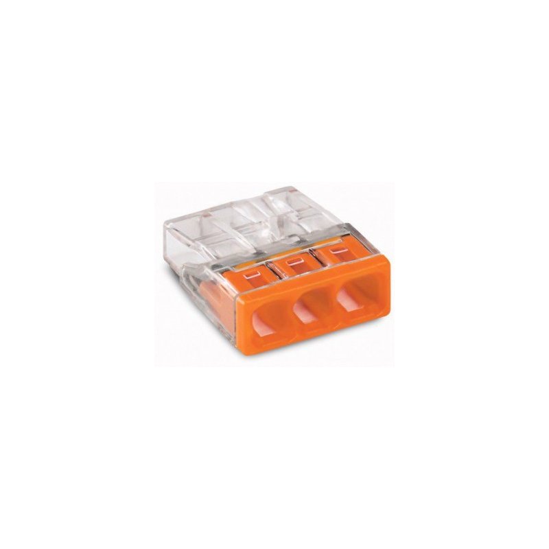 10 x Szybkozłączka kostka WAGO 3-torowa na drut 3x0,5mm-2,5mm zaciskowa