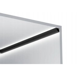 Zestaw 2mb Profil aluminiowy NAROŻNY czarny Szeroki kąt + Klosz ciemny