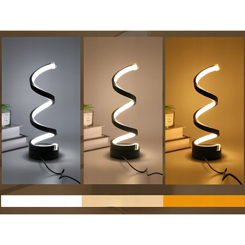 LAMPA BIURKOWA nocna STOŁOWA SPIRALNA LED regulacja CCT zmienna barwa USB