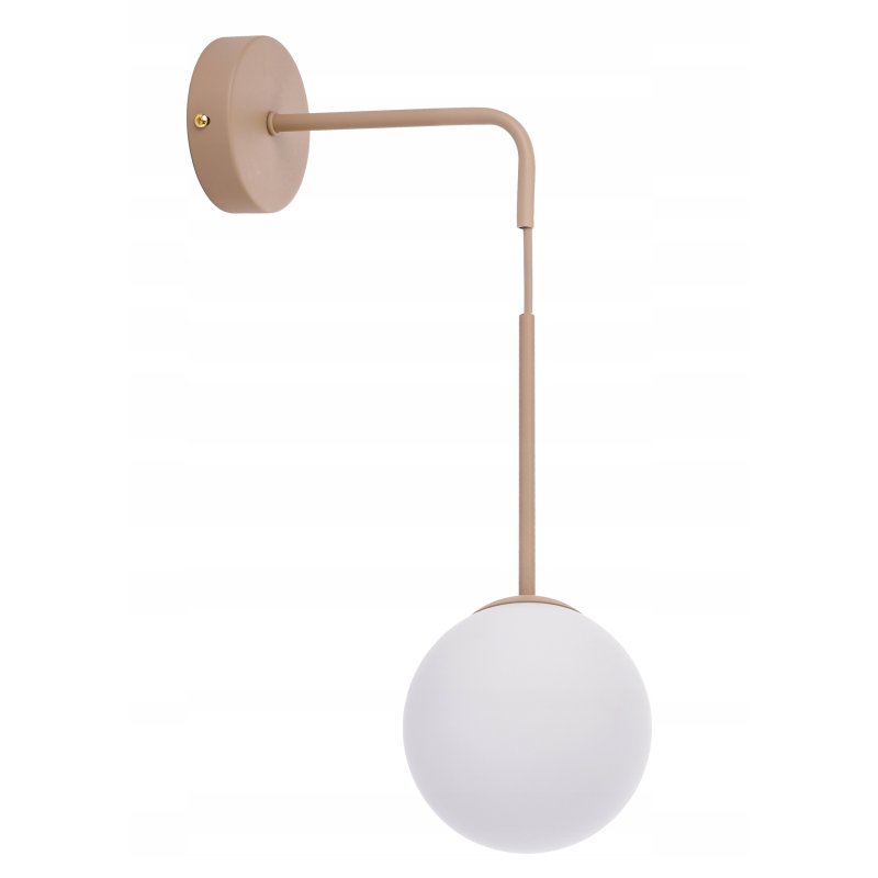 Lampa kinkiet ścienny WISZĄCY klosz SZKLANY KULA E27 KASZMIR beż ecru beige