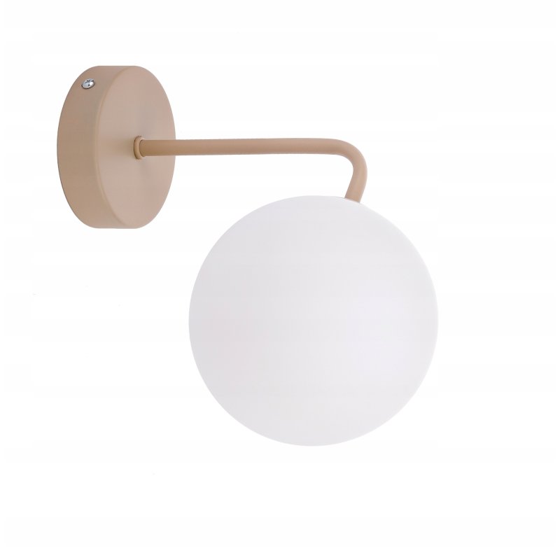 Lampa KINKIET ścienny LOFT klosz SZKLANY KULA E27 KASZMIR beż ecru beige