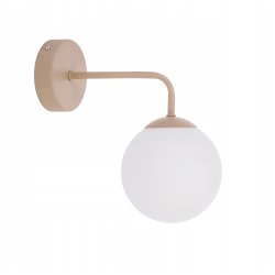 Lampa KINKIET ścienny LOFT klosz SZKLANY KULA E27 KASZMIR beż ecru beige