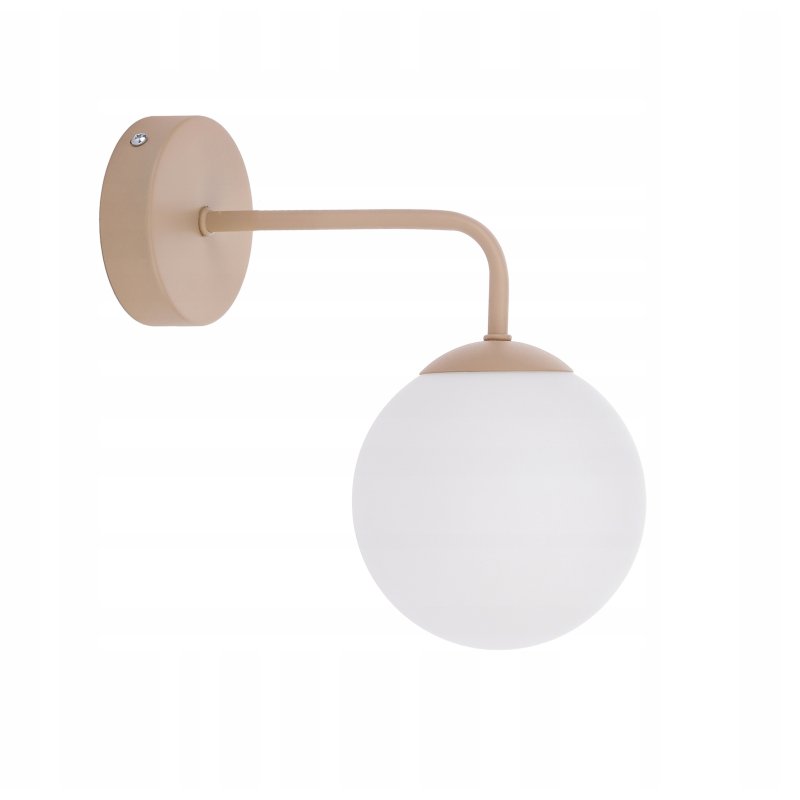 Lampa KINKIET ścienny LOFT klosz SZKLANY KULA E27 KASZMIR beż ecru beige