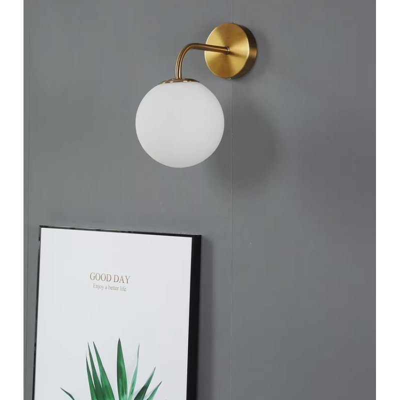 Lampa KINKIET ścienny LOFT klosz SZKLANY KULA E27 KASZMIR beż ecru beige