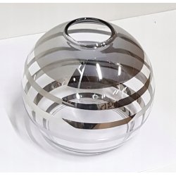 Lampa sufitowa wisząca PLAFON stały na 3x E27 klosz szklana KULA paski