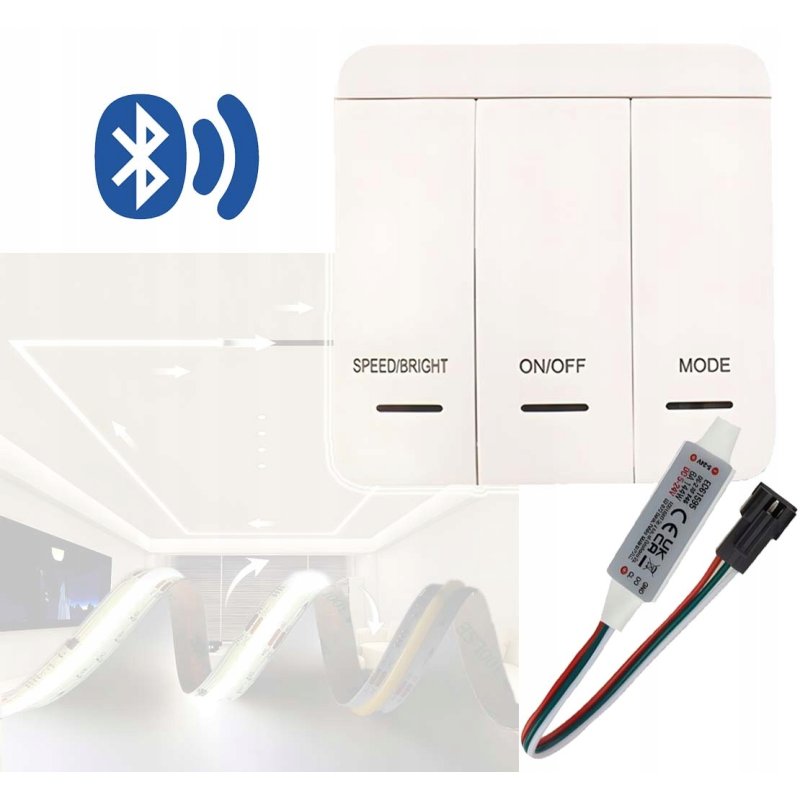 Ściemniacz Sterownik Taśm LED MONO DIGITAL cyfrowej na Bluetooth i RF Pilot