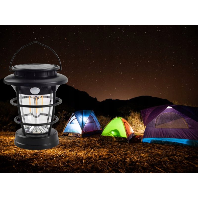 Lampa wisząca stojąca LAMPION KINKIET SOLARNY E27 LOFT filament LED z PIR