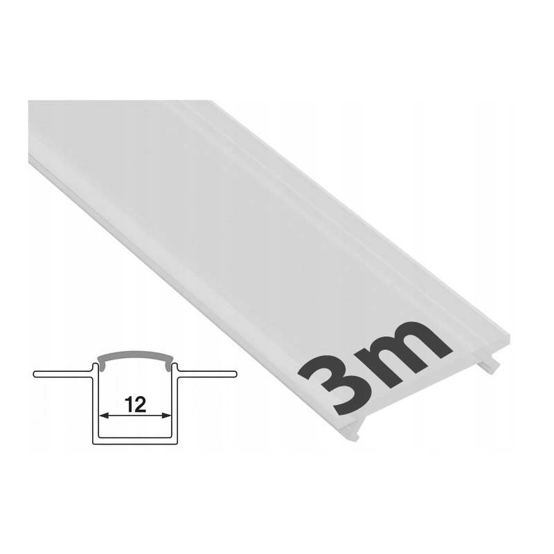 3mb KLOSZ PCV MLECZNY 12mm do PROFILI ALUMINIOWYCH do płyt GK karton-gips
