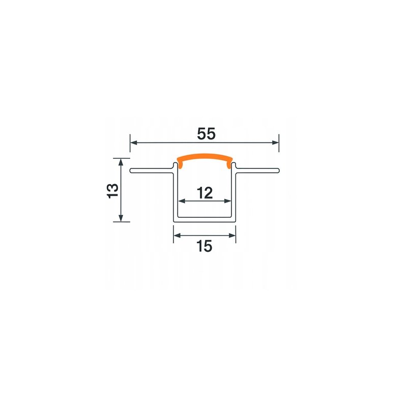 3mb KLOSZ PCV MLECZNY 12mm do PROFILI ALUMINIOWYCH do płyt GK karton-gips