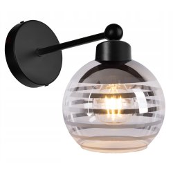 LAMPA KINKIET ŚCIENNY E27 stały LOFT szklany KULA