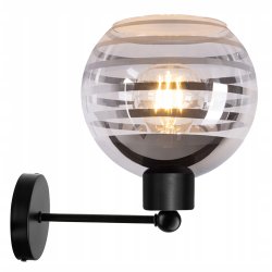 LAMPA KINKIET ŚCIENNY E27 stały LOFT szklany KULA