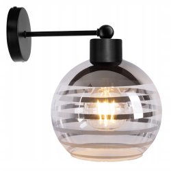 LAMPA KINKIET ŚCIENNY E27 stały LOFT szklany KULA