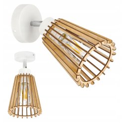 LAMPA kinkiet na E27 ścienny ruch loft Drewno eko