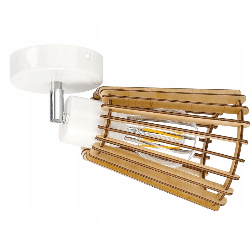 LAMPA kinkiet na E27 ścienny ruch loft Drewno eko