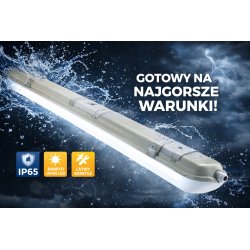 Lampa Hermetyczna LED 120cm 40W IP65 4000K Garaż Magazyn Warsztat Piwnica