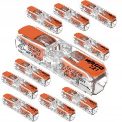 10x Szybkozłączka kostka WAGO 2x 0,2mm-4mm 221-2411 przelotowa klips 10szt