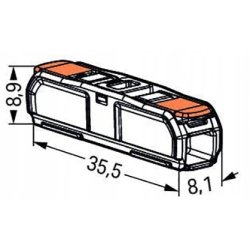 10x Szybkozłączka kostka WAGO 2x 0,2mm-4mm 221-2411 przelotowa klips 10szt