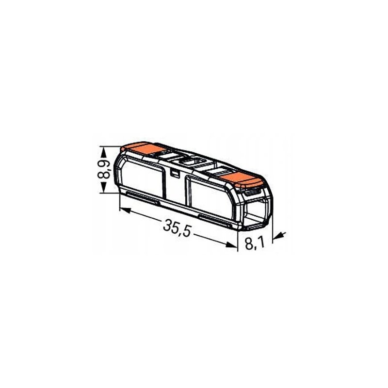 10x Szybkozłączka kostka WAGO 2x 0,2mm-4mm 221-2411 przelotowa klips 10szt