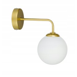 Lampa kinkiet ścienny stały prosty LOFT złoty klosz SZKLANY KULA na 1x E27