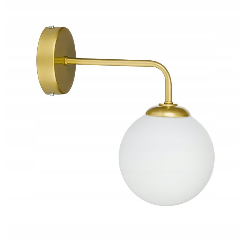 Lampa kinkiet ścienny stały prosty LOFT złoty klosz SZKLANY KULA na 1x E27