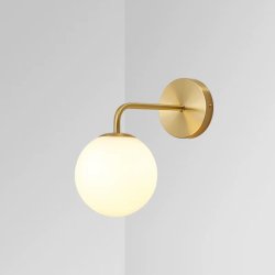 Lampa kinkiet ścienny stały prosty LOFT złoty klosz SZKLANY KULA na 1x E27