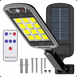 MOCNA LAMPA SOLARNA 500W LED ULICZNA Z CZUJNIKIEM ZMIERZCHU RUCHU na PILOT