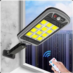 MOCNA LAMPA SOLARNA 500W LED ULICZNA Z CZUJNIKIEM ZMIERZCHU RUCHU na PILOT