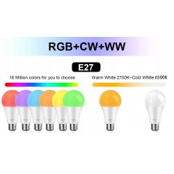 Żarówka LED SMART BT E27 A60 9W RGB+CCT rgbw sterowana BLUETOOTH TUYA