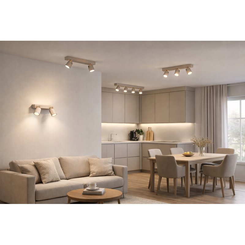 Plafon Lampa sufitowa KINKIET ścienny spot na 3 GU10 KASZMIR beż ecru beige