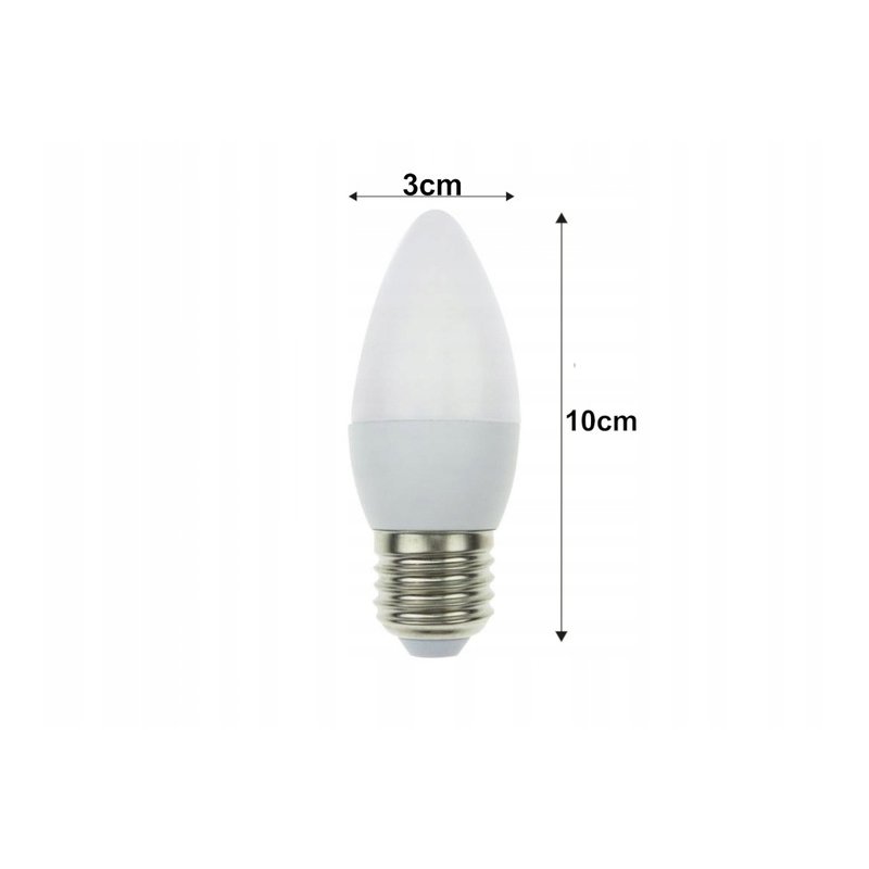 Żarówka LED E27 C37 świeczka 10W barwa CIEPŁA