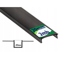 2mb KLOSZ PCV CIEMNY 20mm do PROFILI ALUMINIOWYCH do płyt GK karton-gips