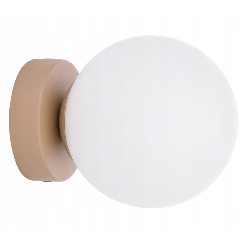 LAMPA ścienna KINKIET z włącznikiem on/off SZKLANY KLOSZ kula KASZMIR beż