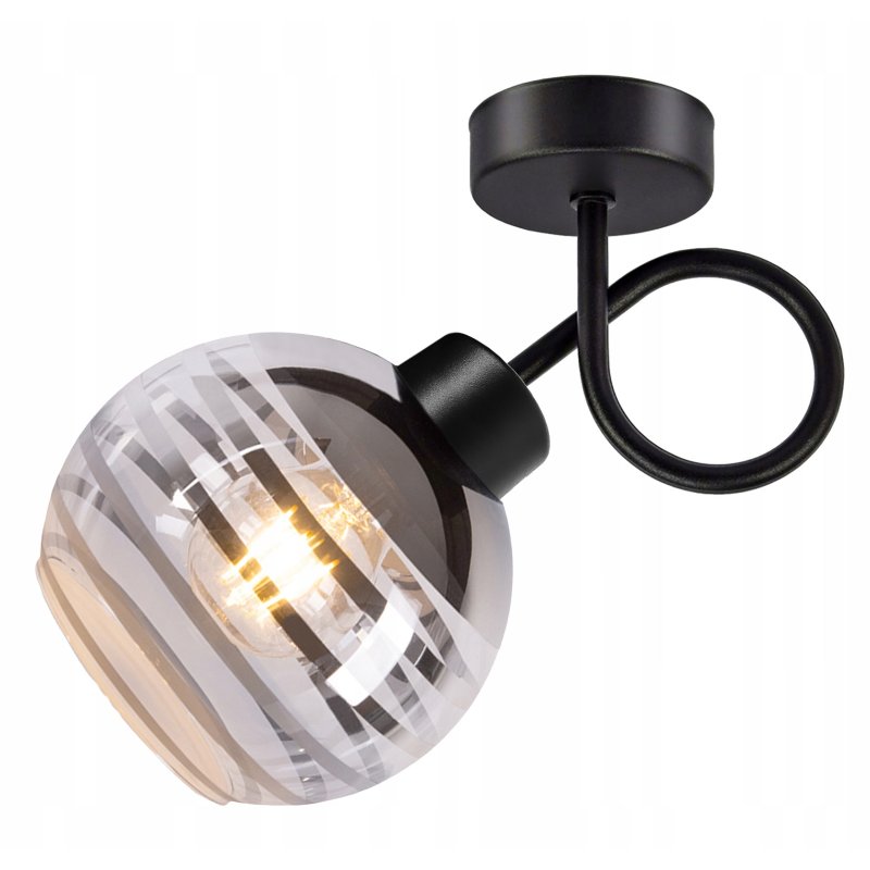 LAMPA sufitowa KINKIET ŚCIENNY E27 stały kręcony LOFT na szklany klosz KULA