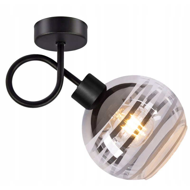 LAMPA sufitowa KINKIET ŚCIENNY E27 stały kręcony LOFT na szklany klosz KULA