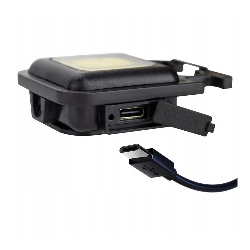 Latarka multi 5w1 LED COB mini kieszonkowa na USB + magnes brelok otwieracz