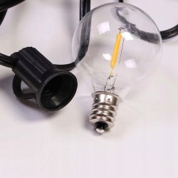 Girlanda Ogrodowa 15m Łańcuch Świetlny IP65 25x Żarówek LED 1W WW G40 230V