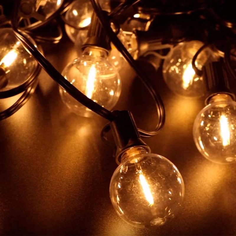 Girlanda Ogrodowa 15m Łańcuch Świetlny IP65 25x Żarówek LED 1W WW G40 230V