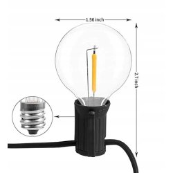 Girlanda Ogrodowa 15m Łańcuch Świetlny IP65 25x Żarówek LED 1W WW G40 230V