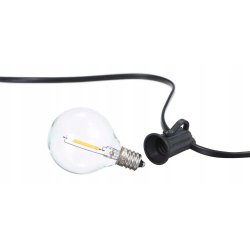 Girlanda Ogrodowa 15m Łańcuch Świetlny IP65 25x Żarówek LED 1W WW G40 230V