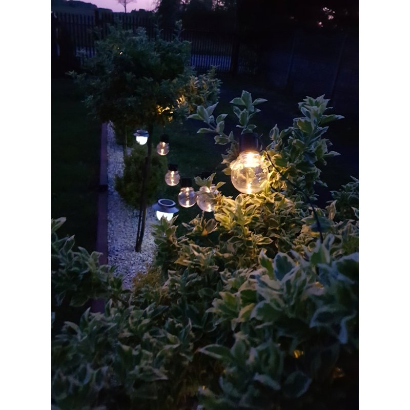 Girlanda Ogrodowa 15m Łańcuch Świetlny IP65 25x Żarówek LED 1W WW G40 230V