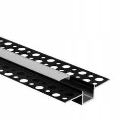 Zestaw PROFIL 12mm aluminiowy do taśm LED do płyt karton-gips GK + KLOSZ 2m