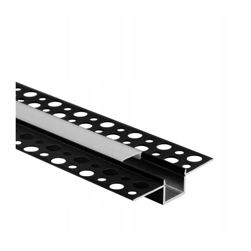 Zestaw PROFIL 12mm aluminiowy do taśm LED do płyt karton-gips GK + KLOSZ 2m