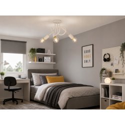 LAMPA SUFITOWA ŻYRANDOL LOFT EDISON BIAŁA WISZĄCA KRĘCONA E27