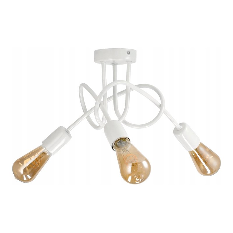 LAMPA SUFITOWA ŻYRANDOL LOFT EDISON BIAŁA WISZĄCA KRĘCONA E27