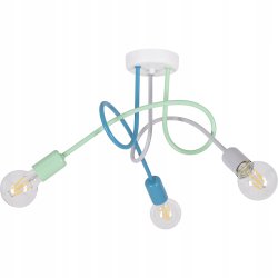 LAMPA WISZĄCA SUFITOWA ŻYRANDOL DZIECI PASTI MULTI PASTELOWA KRĘCONA E27