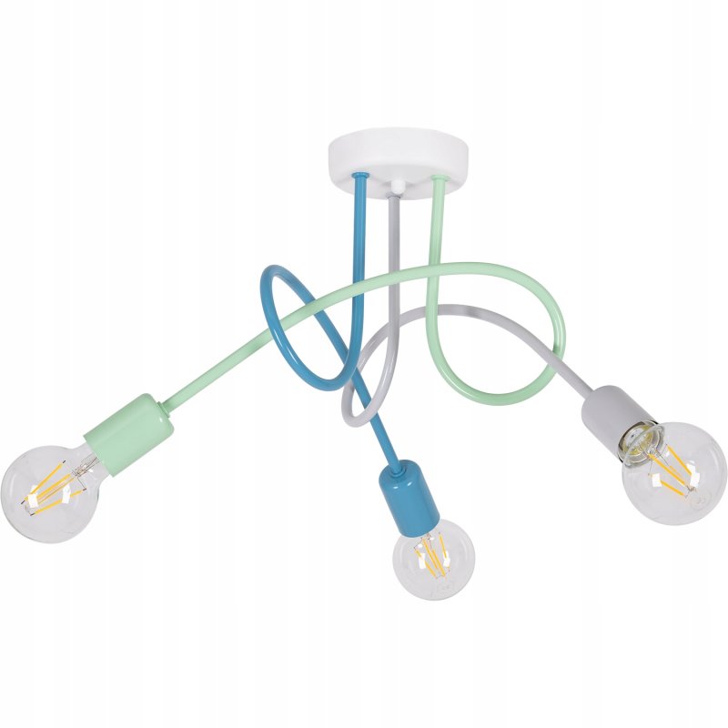 LAMPA WISZĄCA SUFITOWA ŻYRANDOL DZIECI PASTI MULTI PASTELOWA KRĘCONA E27