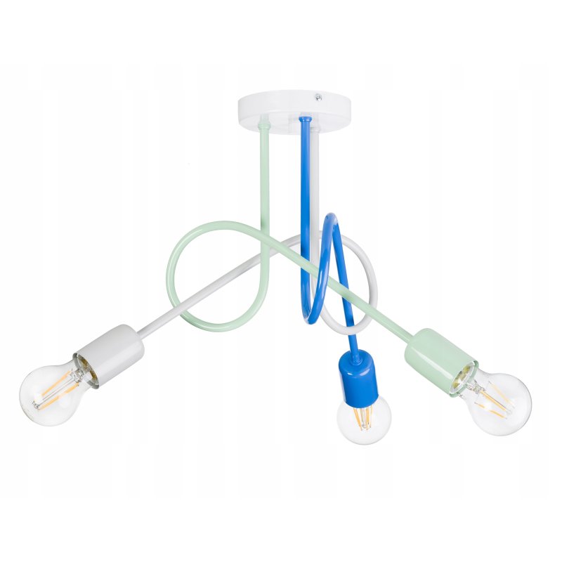 LAMPA WISZĄCA SUFITOWA ŻYRANDOL DZIECI PASTI MULTI PASTELOWA KRĘCONA E27